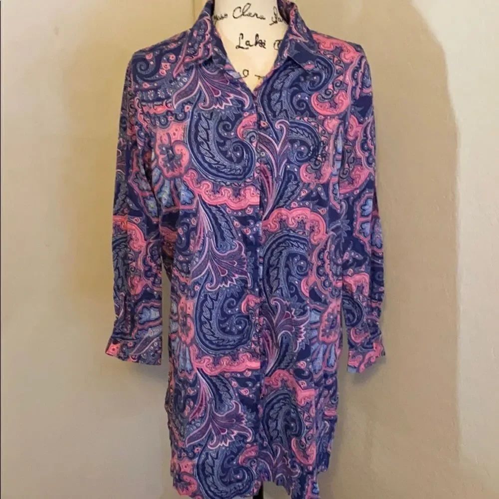 Lauren by Ralph Lauren Boho Paisley Tunic Feminine Retro Inspired Psychedelic